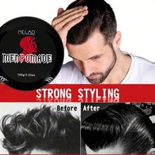 Sáp vuốt tóc nam MELAO, Sáp vuốt tóc giữ nếp mạnh mẽ dành cho nam, Kiểu dáng cổ điển bóng mượt, Tạo kiểu tóc vuốt ngược và rẽ ngôi bên, 100g/3.53oz - Trang phục trang trọng - Xem 4