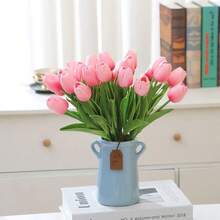 Bó hoa tulip giả cao cấp (5/20 bông), cảm giác chạm như thật, thích hợp cho đám cưới, phòng ngủ, nhà cửa, khách sạn, tiệc tùng, sự kiện, quà tặng Ngày Valentine, quà năm mới, quà sinh nhật, quà tốt nghiệp. - Màu Hồng baby - Xem 4