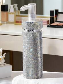 120ml Refillable Rhinestone Decorated Dispenser Bottle, Suitable For Lotions, Shampoos, Body Washes, Luxury Sparkling Diamond Storage Container For Cosmetics, Ideal For Home, Bathroom And Travel Use - Multicolor - View 6