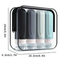 4pcs Travel Essentials Cosmetic Set, Including Lotion, Shampoo, Body Wash, Squeeze Tube, Macaron Flip-Top Bottles, Portable Mini Kit, Empty Bottles For Lotion, Shampoo, Tube, Home & Bathroom Decor, Autumn, Back To School - Multicolor - View 5