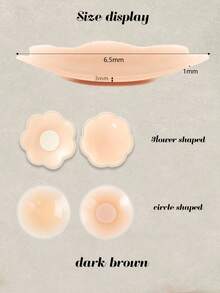 2/12pcs Women Silicone Invisible Nipple Covers - Self-Adhesive Reusable, Breast Enhancement Stickers, Non-Slip Skin-Friendly, Invisible Lift And Support, Suitable For Backless, Strapless Outfits - Multicolor - View 2