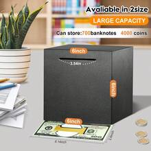 Ống tiết kiệm bền chắc, phải đập vỡ mới mở được, chất liệu thép không gỉ, có thể đựng tiền thật, hũ tiết kiệm bằng kim loại chắc chắn và bền bỉ. - màu đen - Xem 9