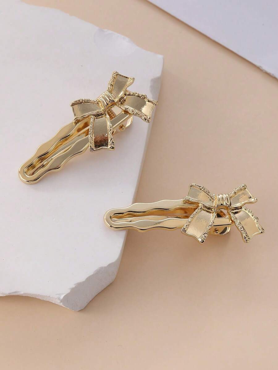 Kẹp tóc hình vịt kim loại dễ thương có nơ dành cho bé gái - Nhiều màu - Xem 1