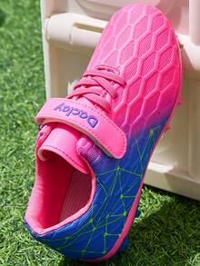 Tacos de fútbol con cordones degradados para niños y niñas - Rosa Fucsia - Ver 4