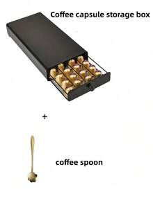 Drawer-Style Metal Coffee Pod Storage Box, Large Capacity & Space-Saving. Sturdy Organizer For Kitchen, Office And Coffee Bar. - Multicolor - View 12