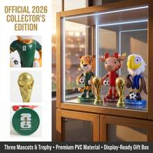 MINISO - Mô hình linh vật World Cup 2026, chất liệu PVC đạt chuẩn FIFA, kèm đế trưng bày, bao gồm cúp và bóng đá, món quà lý tưởng cho người hâm mộ bóng đá và trang trí nhà cửa, phụ kiện bàn làm việc, đồ dùng văn phòng, phụ kiện văn phòng phẩm. - Nhiều màu - Xem 8