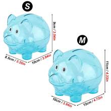 1 chiếc ống tiết kiệm bằng nhựa trong suốt hình hoạt hình màu xanh dương/xanh lá cây/hồng/cam, hũ tiết kiệm sáng tạo, quà tặng cho trẻ mẫu giáo, quà sinh nhật, quà tựu trường, hộp đựng tiền xu cho bé trai và bé gái - Nhiều màu - Xem 11