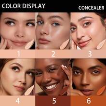 6 Colors Concealer Cream, Invisible Pore Covering, Acne Scar & Dark Circle Hiding, Long-Lasting, Non-Cakey, Waterproof, Skin-Friendly Foundation - Multicolor - View 10