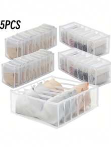 3pcs Underwear Storage Boxes, Socks Storage Boxes, Foldable Breathable Mesh Divided Storage Boxes, Fabric Bra & Socks Storage Boxes, Girls Dorm Closet Storage Set, Closet Storage Containers, Suitable For Underwear, Socks, Skirts, T-Shirts, Jeans - Visible Mesh Drawer Dividers, Closet Storage, Visible Storage, Mesh Material, Clothing Organization & Storage - Multicolor - View 22