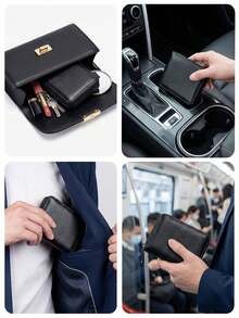 Fashionable Casual Faux Leather Zipper Wallet, Multiple Card Slots & ID Holder, Accordion-Style Cash & Card Organizer, Minimalist Design Suitable For Travel, Vacation, School And Daily Use, Travel Essential - Multicolor - View 7