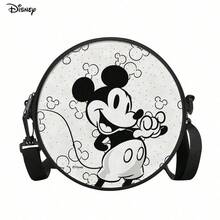 Miniso 迪士尼经典米奇圆形斜挎包，多功能小圆背包，适合休闲旅行、购物，轻便耐用涤纶单肩包，带拉链 - 均碼 - 查看 3