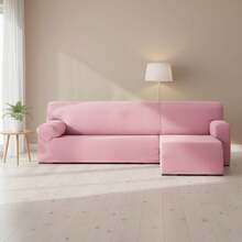 Kiva Universal And Versatile Short Arm Right Chaise Lounge Sofa Cover – Pink Chaise Lounge Sofa Cover, Easy To Fit Protector For Backrest, Seat And Arms - Pink Aqua - View 2