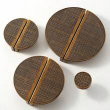 2pcs Antique Bronze Cabinet Door Handles, Zinc Alloy Material Drawer Pulls, Wardrobe Door Knobs, Unique And Elegant Design, High-Quality Half-Circle Shape, Elevates Furniture Appearance - Semicircle - View 2