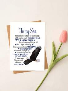 一张妈妈送给儿子的特别生日贺卡，附带信封，饱含深情的祝福，适用于任何场合，内页空白。 - A - 查看 7