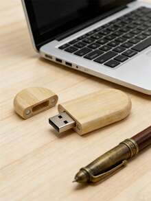BIYETIMI 32GB 天然竹製 USB 隨身碟，便攜式木製圓帽設計 U 盤，高速數據儲存適用於電腦/筆記型電腦，商務與婚禮禮品的理想選擇 - 查看 6