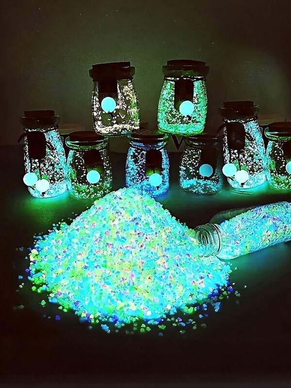 4000 piezas Piedras que brillan en la oscuridad, piedras luminosas, grava artificial, rocas decorativas fluorescentes, arena que brilla. Decoración del hogar, iluminación del camino del jardín, decoración del acuario, suministros de manualidades DIY, pavimentación de senderos, paisajismo exterior, adorno que brilla en la oscuridad. Camino del jardín y sendero Decoración de acuario y pecera Decoración de plantas en macetas DIY Artesanía de botellas Borde de piscina Decoración de fiestas en el hogar