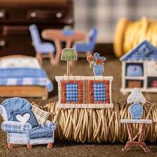 30 miếng/gói, Giấy dán cứng, Họa tiết nhà cửa và vườn tược cổ điển, Bộ sưu tập Thị trấn chắp vá, Băng dính gói quà, Nhãn dán trang trí phù hợp cho sổ Bullet Journal, Album và Sổ tay, Vật dụng làm sổ lưu niệm. - nhãn dán - Xem 10