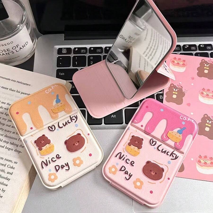 1pc Foldable Portable Makeup Mirror, Suitable For Touch-Ups Anytime - one-size - View 1