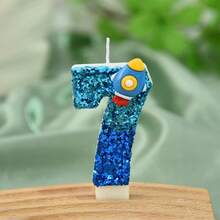 彩色闪光卡通火箭创意蜡烛，生日蛋糕装饰氛围蜡烛，批发 - 多色 - 查看 3