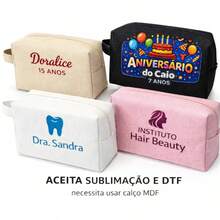 Kit 5 Necessaires Lisas Sem Estampa Para Personalizar Brinde - Vermelho - Visão 4