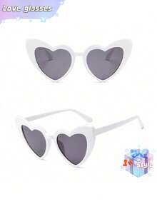 1/4/10 chiếc kính thời trang trang trí hình trái tim dễ thương & hài hước, unisex, phù hợp cho tiệc cưới, dạ hội, v.v., màu trắng, phong cách Giáng sinh - Xem 9