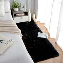 Soft Runner Rugs for Bedroom Living Room Plush Fluffy Rug 2x6 Feet Shag Furry Area Rug Carpet Non Shedding for Nursery Girls Room Home Decorative Black - Camino de mesa de 2 x 6 - Ver 4