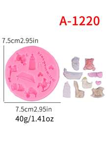 1个迷你牛奶瓶熊形硅胶烘焙模具，幼儿玩具 - 彩色 - 查看 8