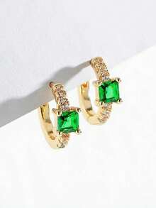 FOREVER QUEEN 1 Đôi bông tai bạc S925 sáng bóng, dây chuyền hai lớp, bông tai dây chuyền hai lớp lấp lánh, trang sức tối giản cổ điển thanh lịch, quà tặng cho bạn gái, Ngày của Mẹ. - đơn - Xem 3
