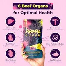 Optimized Beef Organ Supplement  6-In-1 Grass-Fed Superfood With Beef Liver, Heart, Kidney More  Natural Support Women's Hormone Balance, Energy, Vitality Nutrition  Pasture Raised, Non-GMO, 60 Capsules - 一包 - 查看 11