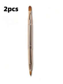 1pc Retractable Single-Head Lip Brush; Makeup Brush With Cap; Portable Lip Gloss Brush - Multicolor - View 19