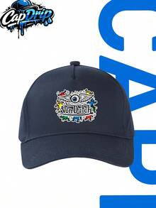 White 1pc Unisex Von-Dutchs Print Baseball Cap, Hat, Curved Brim, Dad Cap.Suitable Daily Use And Outdoor Activities.Outdoor Adjustable Cap.Spring-Summer Travel, Tourism, Beach Vacation Hat. - Navy Blue 5 - View 16