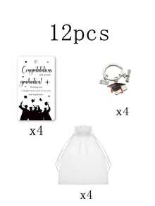 3pcs/Set 2026 Graduation Gift Set, Includes Keychain, Thank You Card And Chiffon Ribbon, Graduation Party Favors, Graduation Cap Shaped Keychain Decor, 2026 Graduation Gift, Graduation Ceremony Souvenir, Suitable For Graduation Gifts, Adult Party Favors, Gifts For Her/Him - View 9