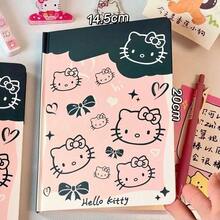 Sổ tay bìa cứng SANRIO A5 hình hoạt hình dễ thương, 96 trang, có nơ, sổ nhật ký chủ đề với các trang màu sắc bắt mắt. - Nhiều màu - Xem 10