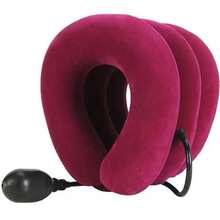 Estirador de cuello, inflable ajustable, soporte acolchado cómodo, válvula azul, apto para uso en el hogar y la oficina, mejora la postura | Diseño ajustable | Acolchado suave - Multicolor - Ver 13