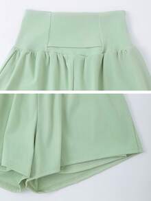 NcmRyu 1 chiếc quần short tập yoga nữ cạp cao có túi ẩn, lót trong. - màu xanh lá - Xem 3