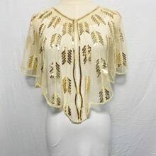 1 chiếc khăn choàng lấp lánh họa tiết lá cây nhiều màu sắc cổ điển thập niên 1920 dành cho nữ, khăn lưới thanh lịch phù hợp cho đám cưới, tiệc tùng và váy đầm. - Nhiều màu - Xem 13