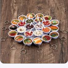 1pc Squishy 4cm Mini Blue And White Porcelain Bowl Keychain Chinese Style Food Charm - Multicolor - View 5