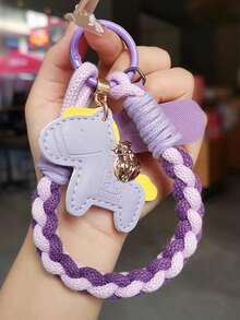 编织手机挂绳，配结实耐用的皮革马形吊坠、腕带、钥匙链、防丢垫 - 彩色 - 查看 7