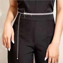 时尚多排闪亮水钻简约腰链，适合日常佩戴 - 彩色 - 查看 10