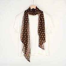 Women Bandana & Square Scarves - Small Polka Dot Black Rose - View 5