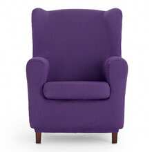 Kiva Universal And Versatile Wingback Chair Cover, Various Colors Available – Easy-To-Fit Protective Chair Cover For Backrest, Seat And Arms - 紫色尤利西斯 - 查看 3
