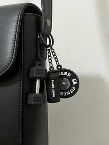 1pc Unisex Dumbbell Shaped Keychain Pendant, Featuring Realistic Dumbbell Design, Versatile As Bag Charm, Decoration Chain, Keychain, Wallet Decor And More. Suitable For Gym Bags, Water Bottles, Backpacks, Crossbody Bags, Handbags, Keychains, Car Decor. An Ideal Accessory For Fashion-Conscious Women Or Fitness-Themed Gifts. Gifts For Mother, Father, Graduation, And Teacher - Multicolor - View 7