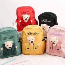 Teddy Bear Backpack Kid Backpack, Custom Name Backpack,Embroidered Name School Bag For Girl Boy,Children Backpack,Gift Birthday Child - Teddy Bear Backpack - View 3