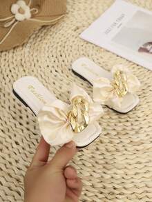1 đôi dép xăng đan đế bằng mềm mại mùa hè, dép xỏ ngón thời trang đa năng phù hợp cho bé gái đi chơi và dự tiệc. - trắng - Xem 4