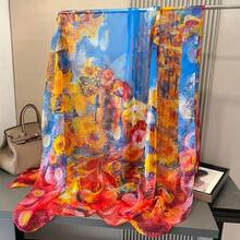 Women Bandana & Square Scarves - Sunflowers In Oil Painting - View 27