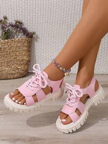Women's New Casual, Elegant, Fashion, Suitable For Teenagers And Students Sandals - Baby Pink - View 10