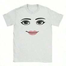Printed T-Shirt Cotton Plus Size Men's Clothing, High Quality Novelty Robloxs Woman Face Game Meme Graphic T Shirts Men Women Fashion Short Sleeve T-Shirts Unisex Tops ,Y2K,Oversized Shirt Men ,Summer Tops Men's Tracksuit Gym Wear Women Gifts For Boyfriend Men Clothes - White - View 8