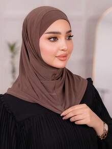 1 chiếc khăn trùm đầu Hijab, kiểu dáng Trung Đông Ả Rập Dubai Thổ Nhĩ Kỳ Hồi giáo, màu trơn, cổ điển, tối giản, thanh lịch, kín đáo, chất liệu pha lụa modal mềm mại, thoáng khí, thoải mái, vành dài, 2 trong 1, thích hợp cho sinh hoạt hàng ngày, lễ hội, tụ họp, thờ cúng, du lịch, khăn tắm biển. - Nhiều màu - Xem 4