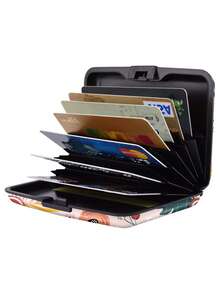 Ví đựng thẻ tín dụng mini dành cho nữ, ví cứng mỏng chống RFID đựng thẻ ID, ví du lịch, họa tiết lá mùa thu. - Nhiều màu - Xem 2