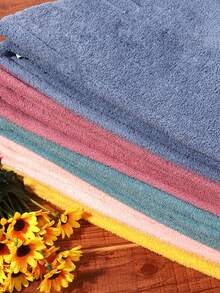 1pc Cute Embroidered Super Absorbent Microfiber Hair Towel, Quick-Drying Hair Cap With Buckle To Prevent Frizz, Suitable For Curly/Long Hair Shower, Perfect Gift For Travel, Halloween, Christmas And More. Also Ideal For Salons, Hotels, Sports, Home And Skincare - Other - View 7